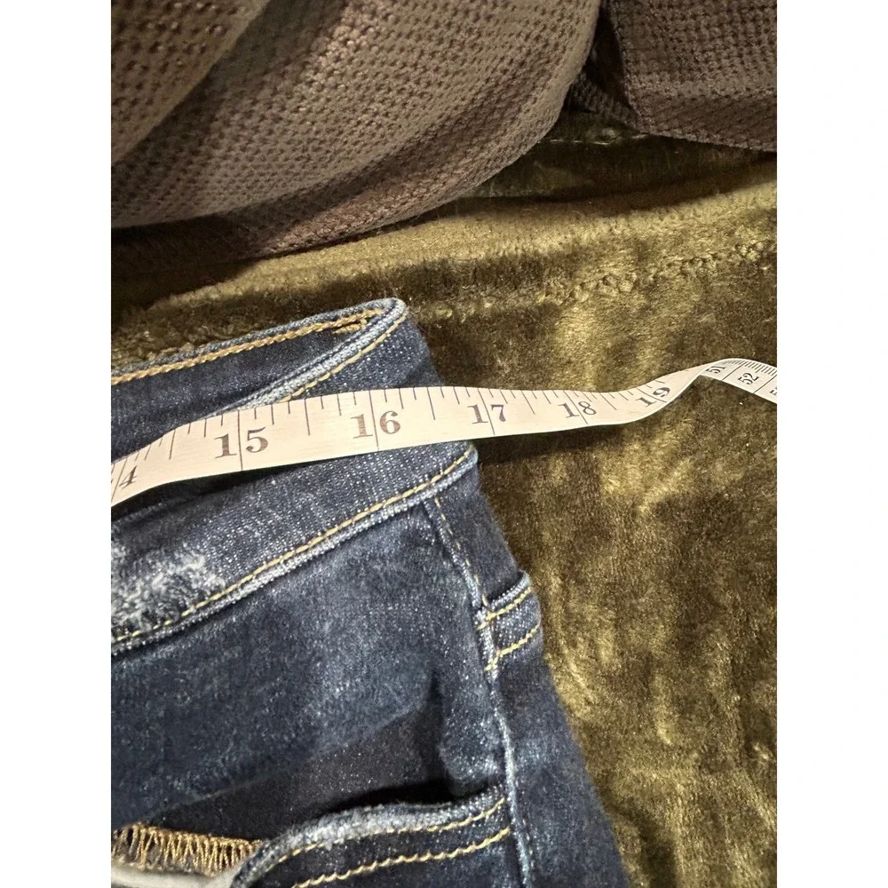 KanCan Womens High Rise‎ Button Fly Skinny Jeans Dark Wash Distressed Size 31